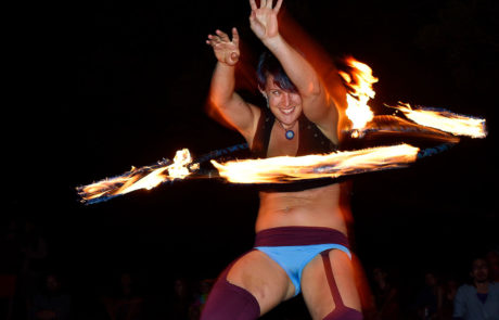 Festival Photography at the 10th Anniversary of Regrowth Fire Twirler at Regrowth Music and Arts Festival 2015