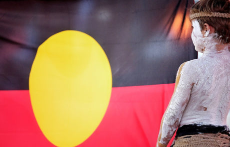 Youth Holding Aboriginal Flag