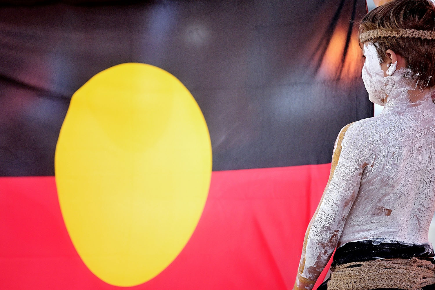 Youth Holding Aboriginal Flag