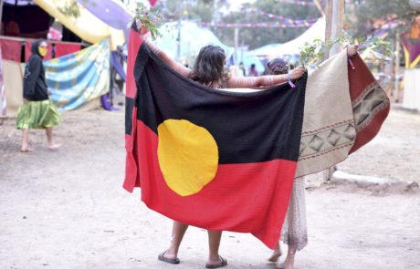 Carrying the Indigenous Flag