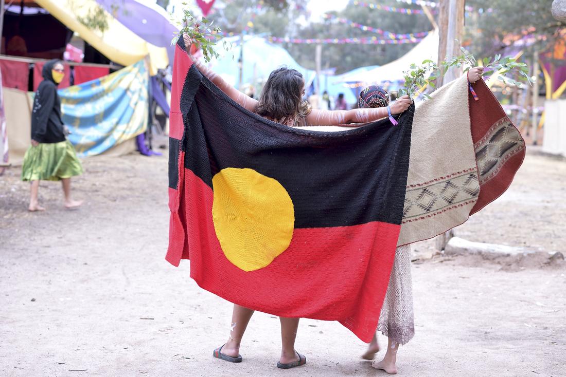 Carrying the Indigenous Flag