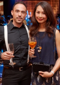 Corporate Cocktail Party couple with drinks