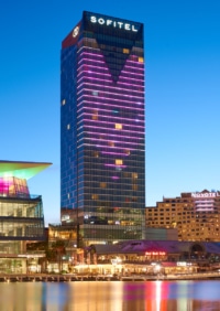 Sofitel Sydney Darling Harbour Hotel at sunset Incentive Travel