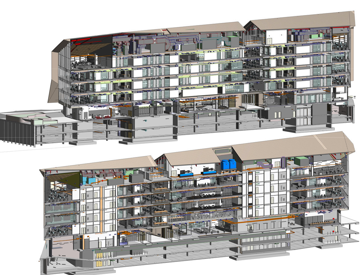 3D CAD Drawing of a multi story building