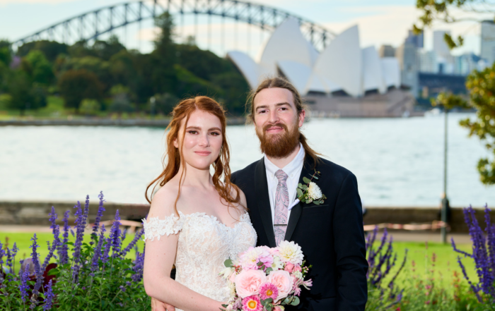 Wedding on Sydney Harbour Photography. From Sydney Royal Botanic Gardens. Photos By orlandosydney.com