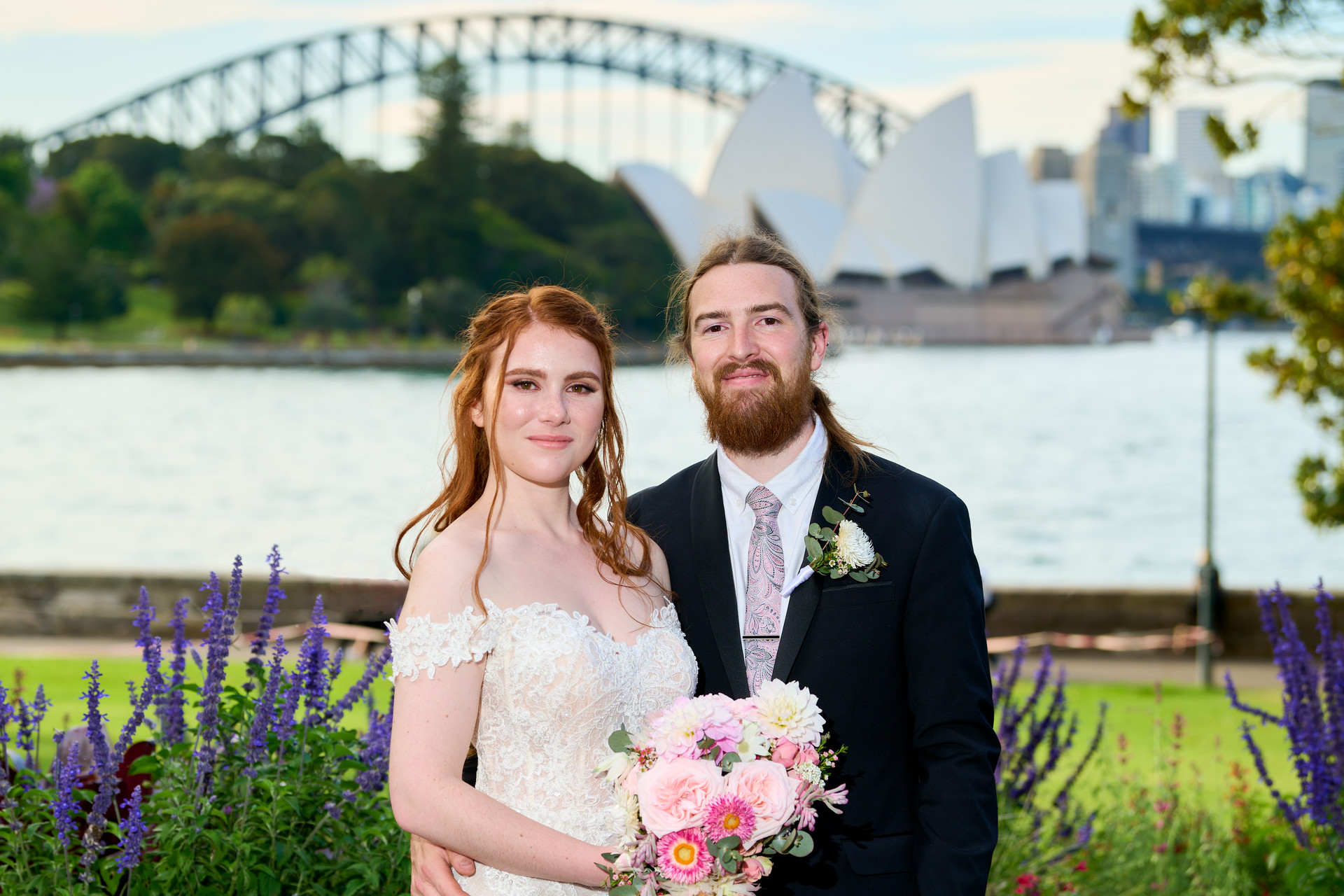 Wedding on Sydney Harbour Photography. From Sydney Royal Botanic Gardens. Photos By orlandosydney.com