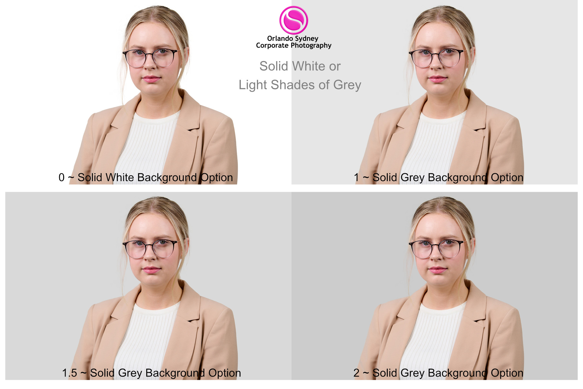 Corporate Sydney Headshots - Shades of Grey Background Colour Options - By orlandosydney.com