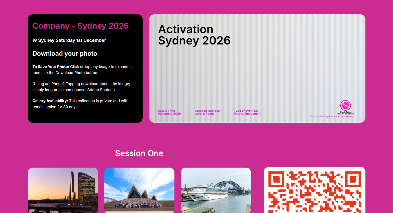 Live Event Photo Gallery, Real Time Guest Galleries for Events. Mobile Phones and Desktop Friendly. By orlandosydney.com